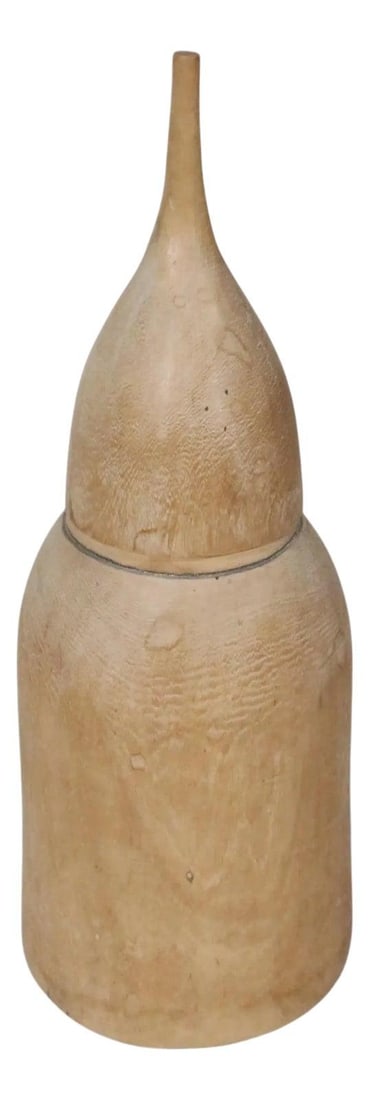 Sculptural Wood Bottle from Burundi 10in Tall Unique Art Piece (1 of 8)