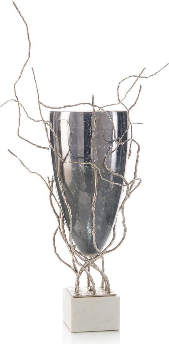 John-Richard Profusion of Saplings Glass Vase with Nickel Marble Base (1 of 1)