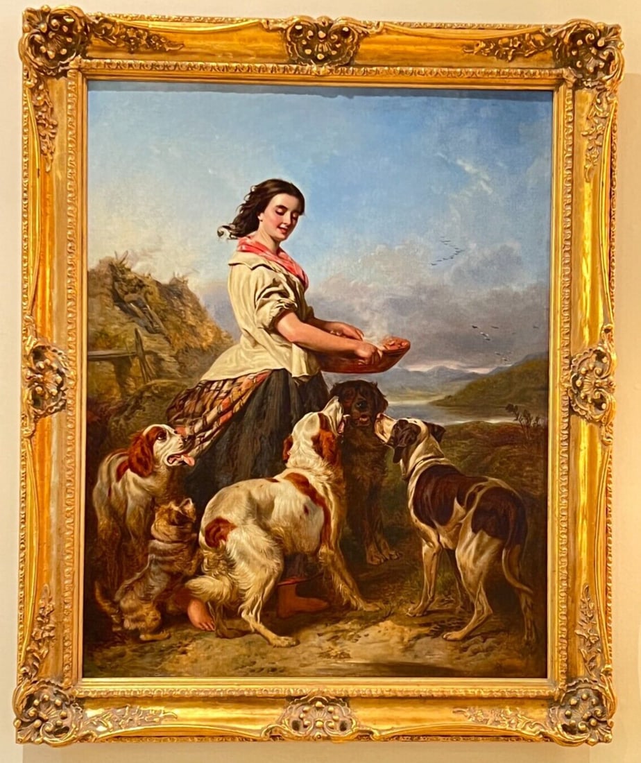 19th Century Oil Painting The Game Keeper's Daughter by Ansdell & Powell OOAK: 19th Century Oil Painting The Game Keeper's Daughter by Ansdell & Powell OOAK Discover a stunning 19th-century oil painting on canvas titled "The Game Keeper's Daughter," created by renowned English a