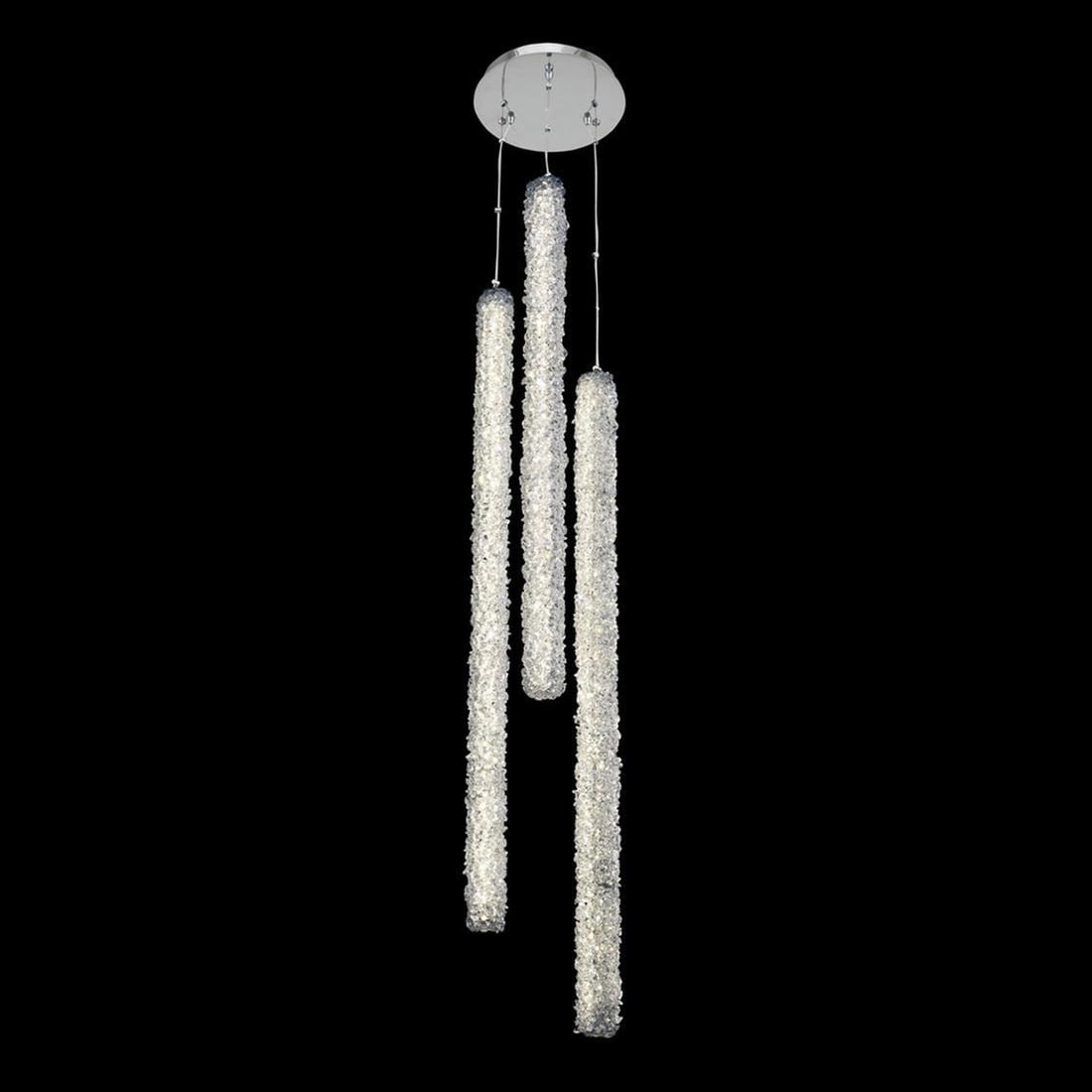 Kalco Lina 3-Column LED Foyer Light with Crystal Accents: Kalco Lina 3-Column LED Foyer Light with Crystal Accents Illuminate your entryway with this stunning Contemporary Crystal-Accented LED Foyer light, featuring a beautiful 3-column design that embodies