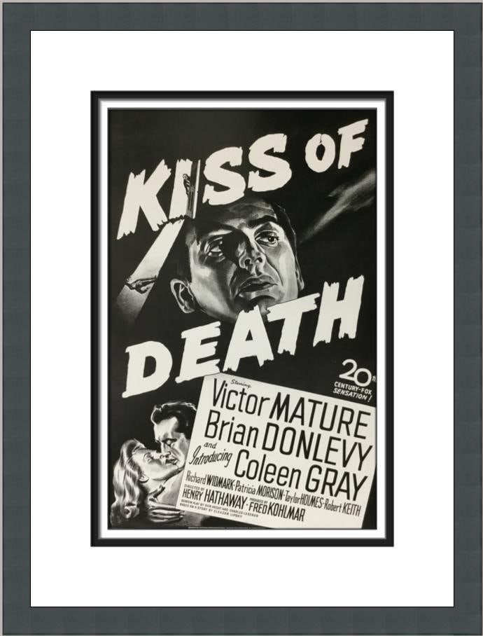 Kiss Of Death 1960s Custom Framed Movie Poster 17 x 13 (1 of 2)