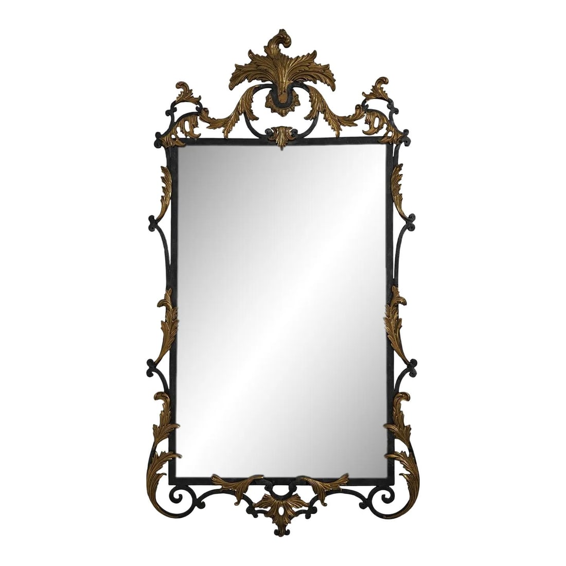 Ornate Iron and Brass Wall Mirror 25x48 Heavy Vintage Decor: Ornate Iron and Brass Wall Mirror 25x48 Heavy Vintage Decor This stunning Iron & Brass Decorative Wall Mirror features an ornate, intricately detailed frame that exudes elegance. Crafted with high-qua