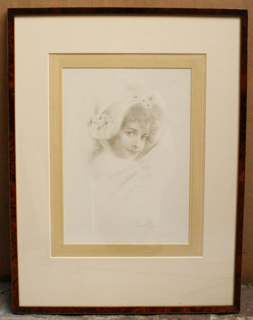 19C Scottish Portrait Drawing by A. Allen Signed Realism (1 of 6)