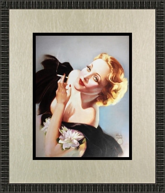 Alberto Vargas Marlene Dietrich Custom Framed Lithograph Print: Alberto Vargas Marlene Dietrich Custom Framed Lithograph Print This custom gallery framed print features the iconic Marlene Dietrich, created by renowned artist Alberto Vargas. The artwork is produced