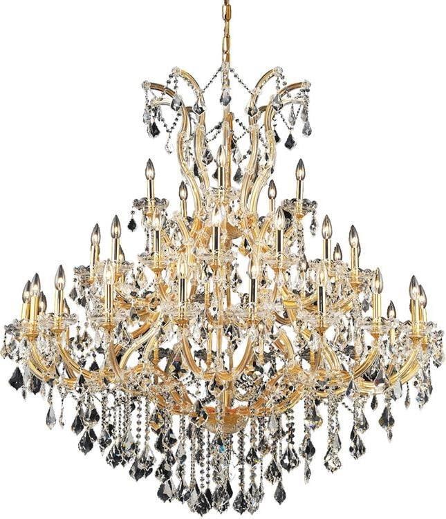 Elegant Lighting Rococo 41-Bulb Golden Teak Bowl Chandelier: Elegant Lighting Rococo 41-Bulb Golden Teak Bowl Chandelier Illuminate your space with the stunning Grandiose 41-Bulb Gold Teak Chandelier, a masterpiece inspired by vintage Rococo style. This exquisi
