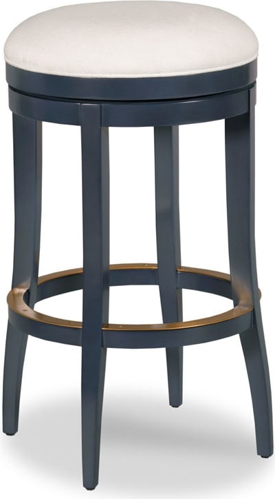 Woodbridge McNally Navy White Bar Stool 30H Circular Design: Woodbridge McNally Navy White Bar Stool 30H Circular Design Introducing the stylish McNally Bar Stool, a perfect addition to any modern space. This stool features a circular design with a stunning nav