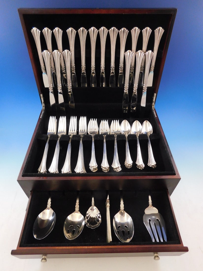 Reed & Barton Eighteenth Century Sterling Silver Flatware Set 78 Pcs (1 of 9)