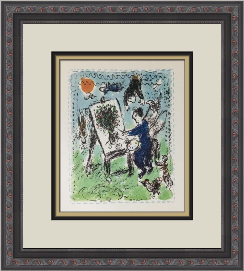 Marc Chagall The Winged Painter Custom Framed Lithograph Art Print (1 of 2)