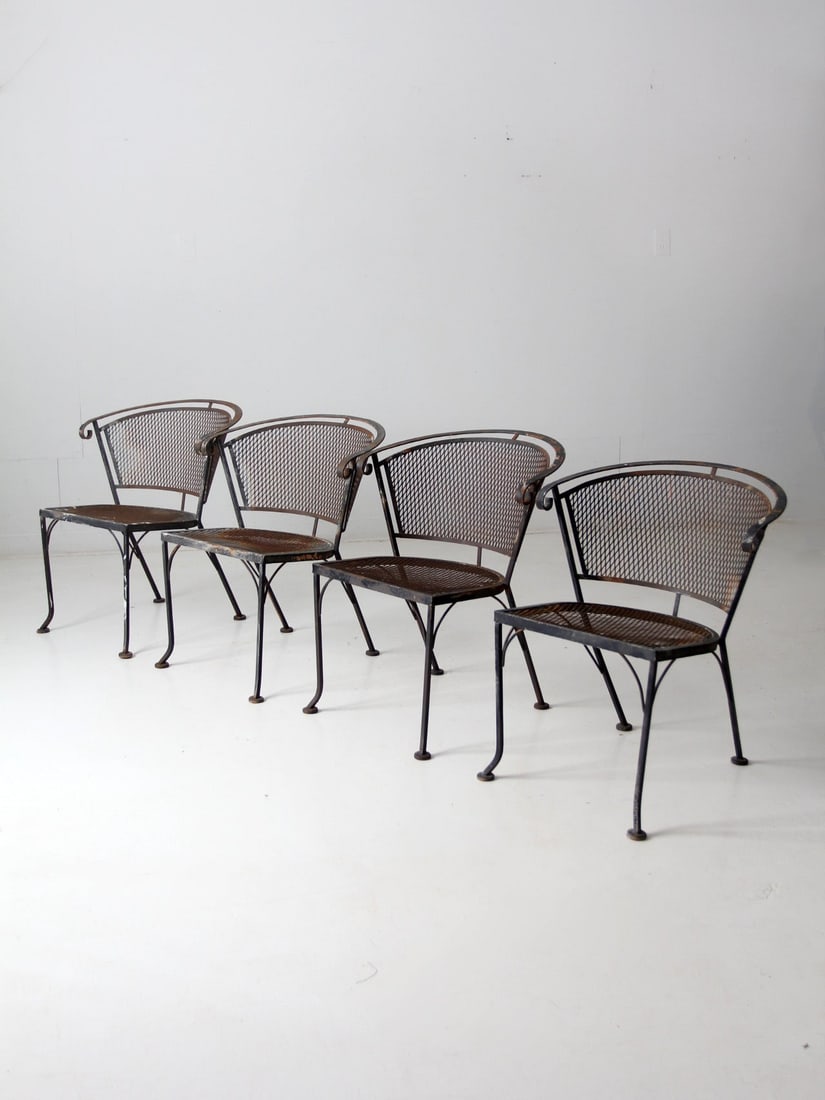 Vintage Mid-Century Iron Patio Chairs Set of 4 (1 of 14)
