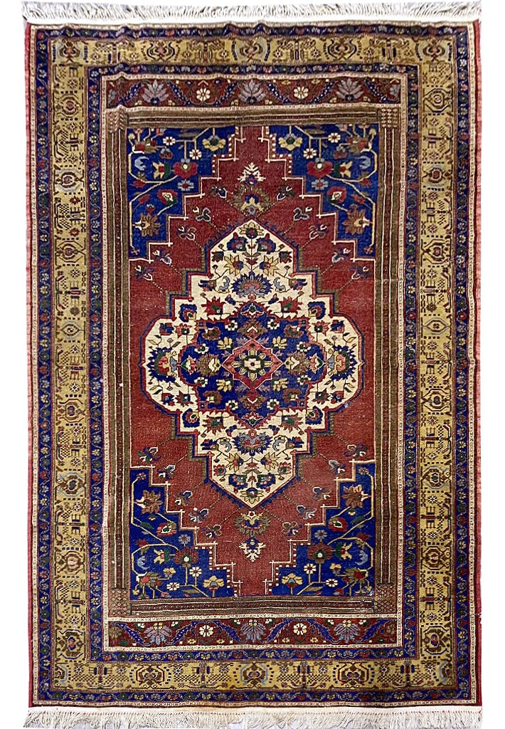 6.2 x 10.3 Semi-Antique Persian Tribal Kordi Wool Rug Handmade in Iran (1 of 11)