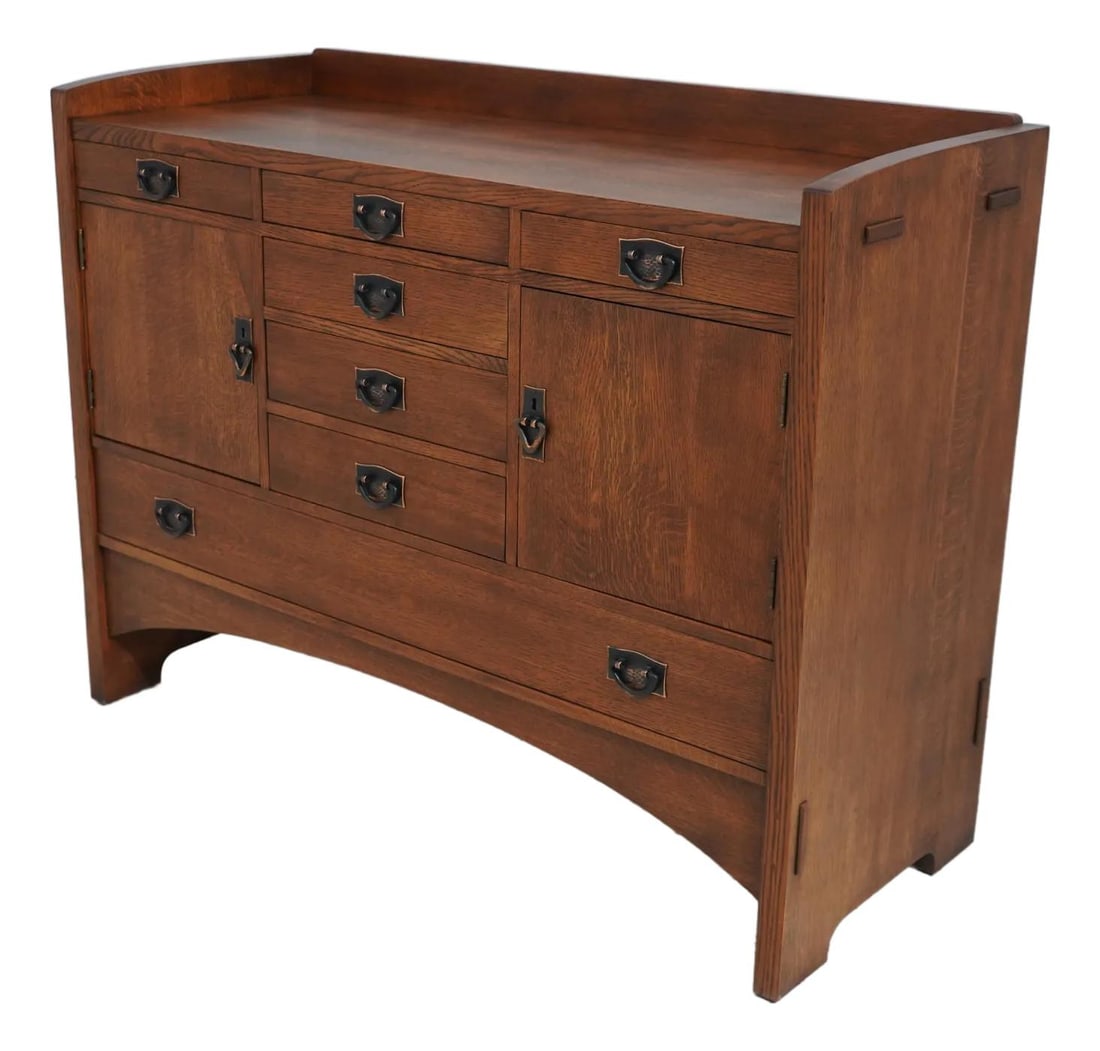 Stickley Mission Oak Sideboard L & JG Arts & Crafts Design 54" Brown Oak (1 of 10)