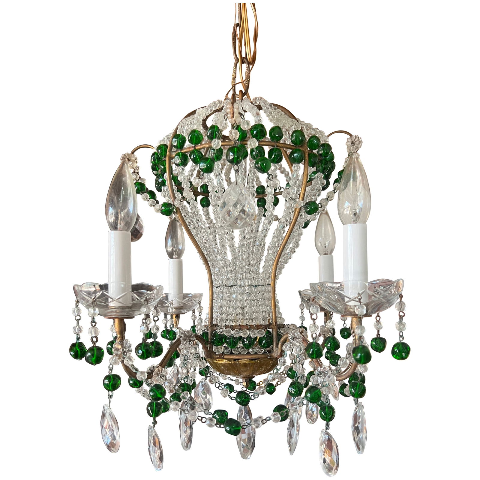 Maison Bagues Hot Air Balloon Chandelier Hollywood Regency Art Glass Crystal (1 of 11)