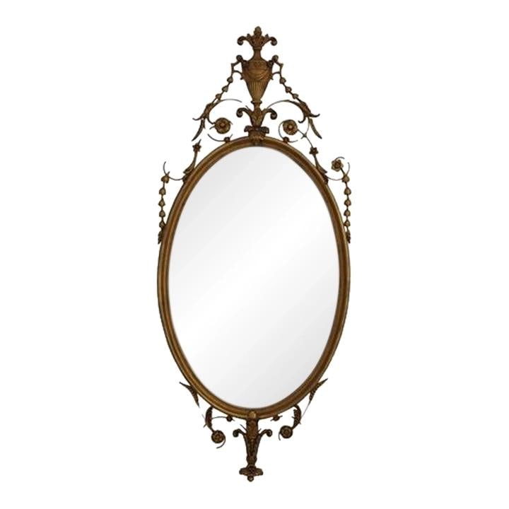 Vintage Adams Style Gold Mirror by Friedman Brothers 22 x 51.5: Vintage Adams Style Gold Mirror by Friedman Brothers 22 x 51.5 This stunning vintage Friedman Brothers Adams Style Gold Mirror is approximately 50 years old, showcasing high-quality construction. The
