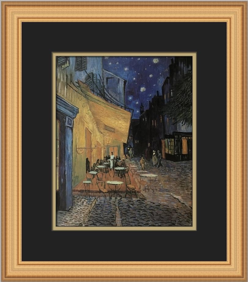 Vincent Van Gogh A Cafe Terrace Framed Print 15 x 14 Art (1 of 2)