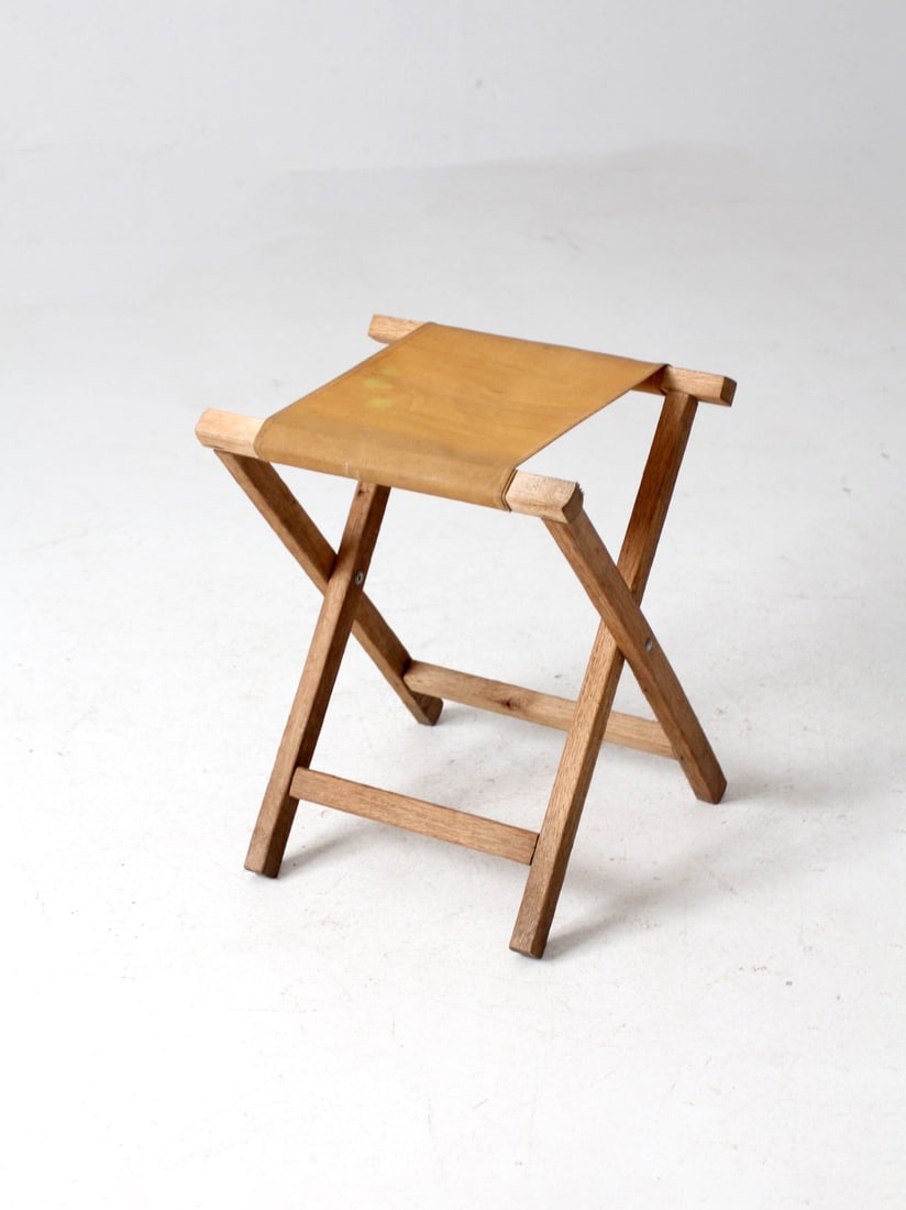 1940s Vintage American Folding Camp Stool for Camping and Home (1 of 9)