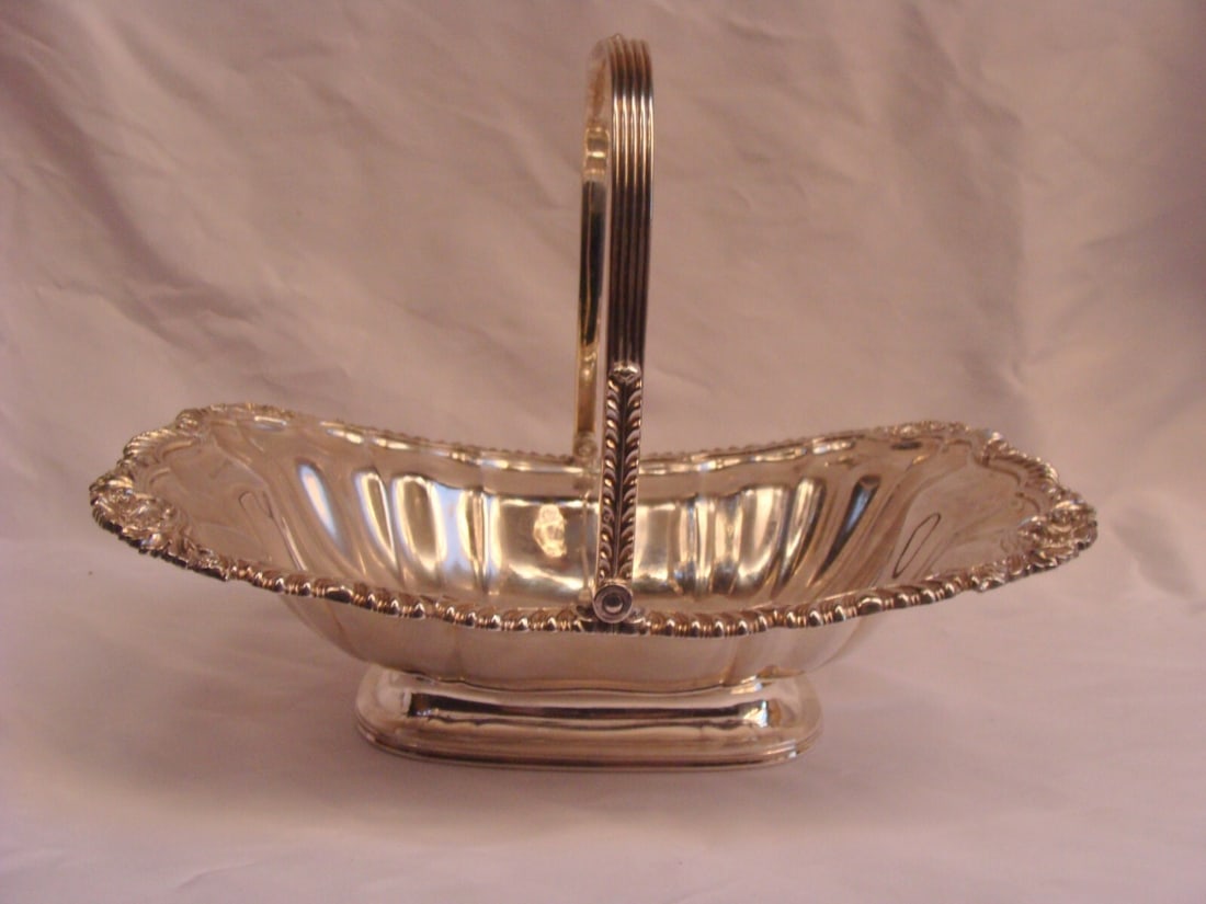 1821 Victorian George III Sterling Silver Basket by Creswick & Co. (1 of 12)