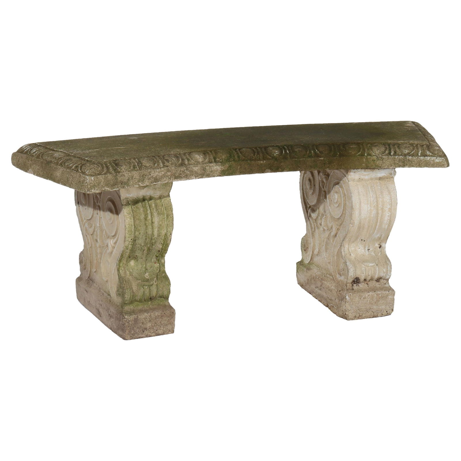 Vintage C1920 Antique Concrete Garden Bench with Scroll Motifs (1 of 7)