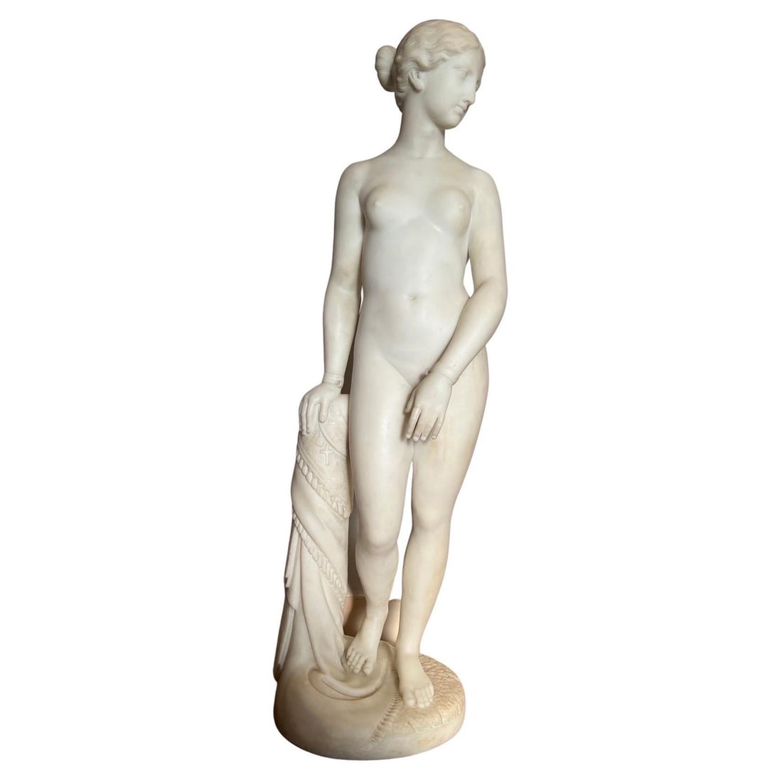 19th Century Carrara Marble Sculpture The Greek Slave After Hiram Powers (1 of 18)