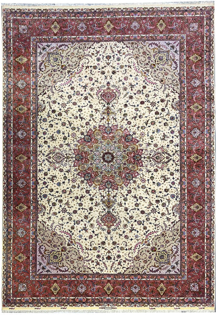 Authentic Persian Tabriz Rug 13 x 20 Wool Silk 500 KPSI (1 of 13)