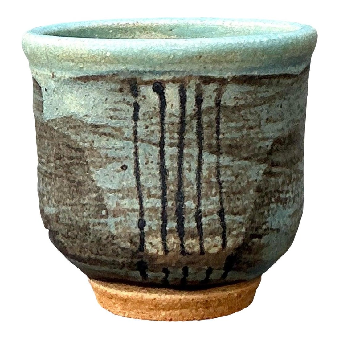 Vintage Boho Studio Pottery Vase Seafoam Green (1 of 9)