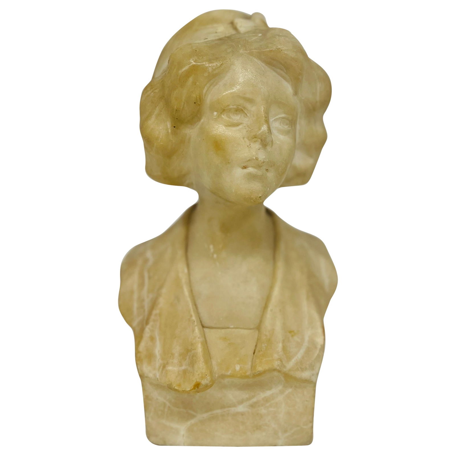 19th Century Art Nouveau Marble Bust of Lady by Miller: 19th Century Art Nouveau Marble Bust of Lady by Miller This exquisite 19th Century Art Nouveau carved marble bust depicts a young lady, showcasing the remarkable craftsmanship of its era. Crafted from