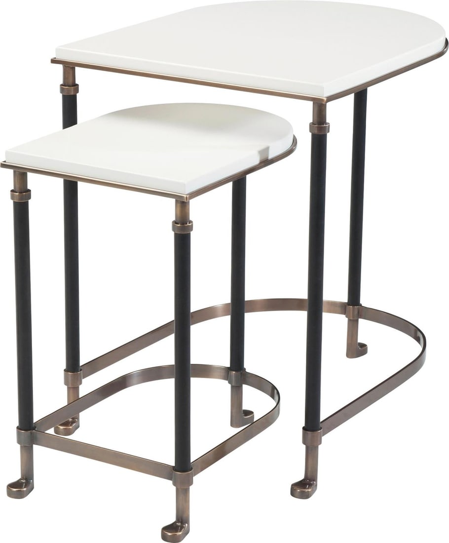 Theodore Alexander Torrance Nesting Tables Brass Iron Whitney 35 Finish: Theodore Alexander Torrance Nesting Tables Brass Iron Whitney 35 Finish Introducing the elegant Theodore Alexander Nesting Tables, designed to enhance your living space with style and functionality. C