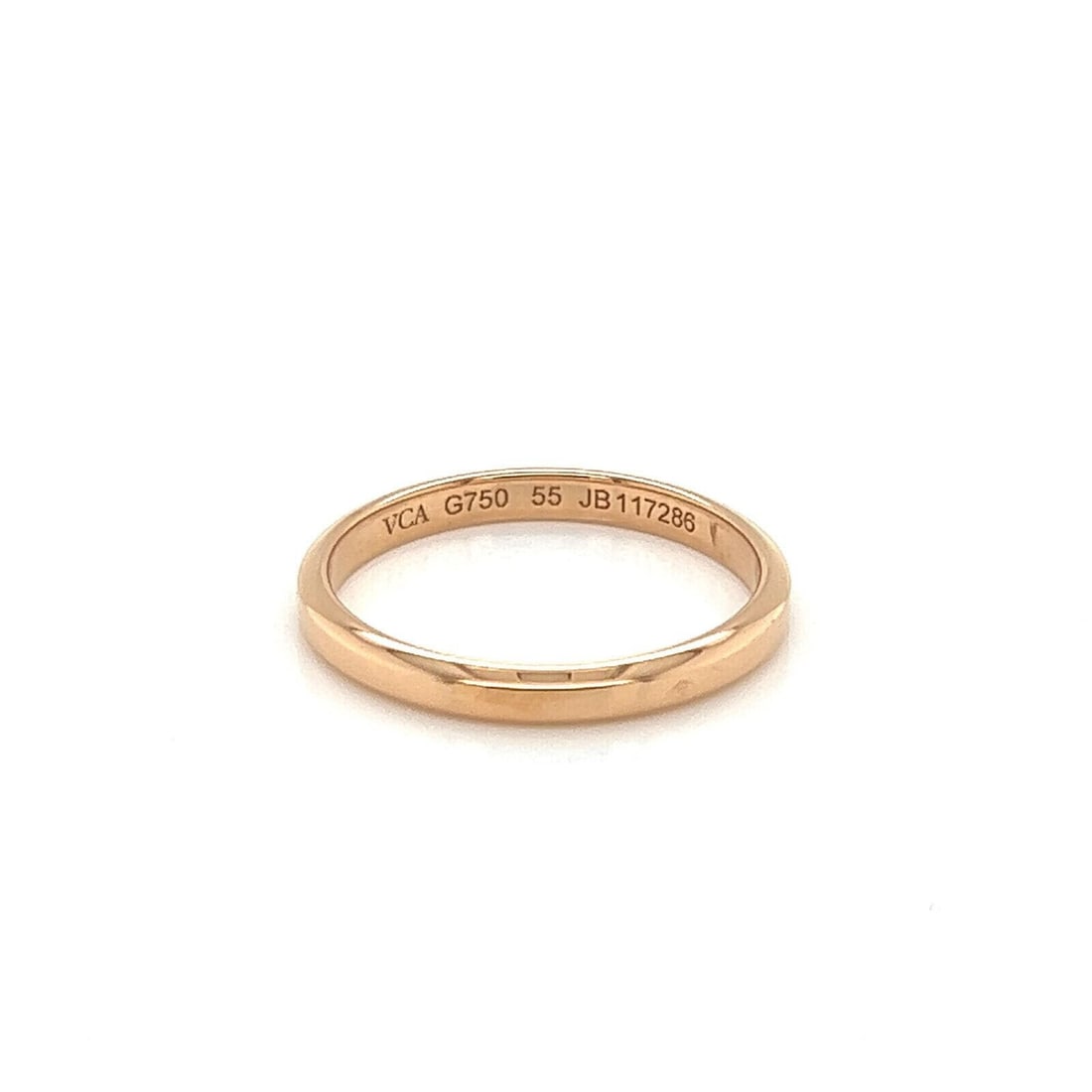 Van Cleef & Arpels Toujours 18k Rose Gold Band Ring Size 7 Signed: Van Cleef & Arpels Toujours 18k Rose Gold Band Ring Size 7 Signed Discover the elegance of the Van Cleef & Arpels Toujours 18k Rose Gold Band Ring, size 7. This exquisite piece is meticulously crafted