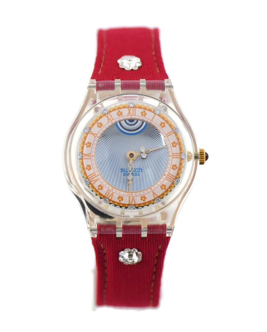 Swatch King Louis XIV GZ127 Authentic Plastic Quartz Watch: Swatch King Louis XIV GZ127 Authentic Plastic Quartz Watch Discover the Swatch King Louis XIV Plastic Watch, model GZ127, a stylish wristwatch that combines elegance with functionality. This timepiece