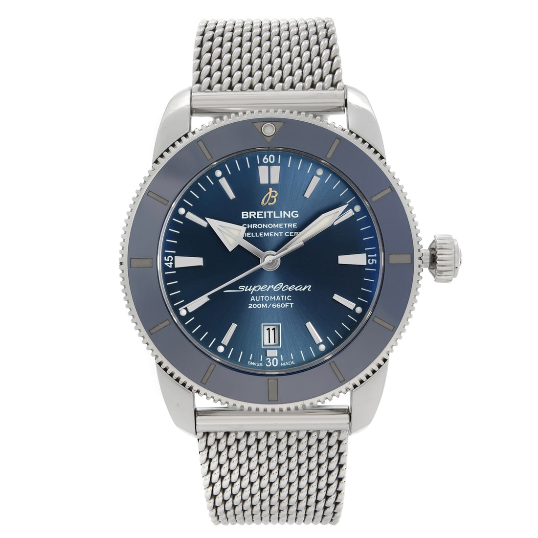 Breitling Superocean Heritage Blue Dial Automatic Mens Watch AB2020161C1A1: Breitling Superocean Heritage Blue Dial Automatic Mens Watch AB2020161C1A1 Discover the Breitling Superocean Heritage, a luxurious men's wristwatch designed for diving enthusiasts. This timepiece feat