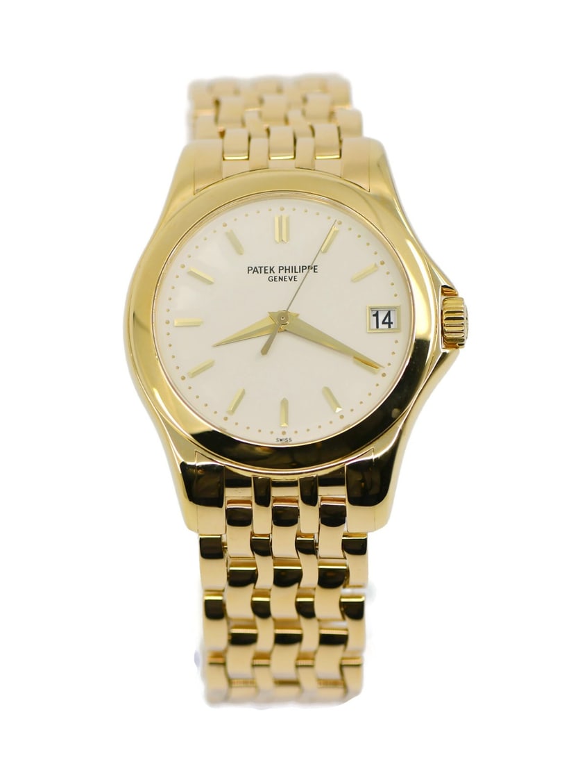 Patek Philippe Calatrava 18K Yellow Gold Automatic Watch 5107/1J: Patek Philippe Calatrava 18K Yellow Gold Automatic Watch 5107/1J Experience timeless elegance with the Patek Philippe Calatrava 18K Yellow Gold Watch, model 5107/1J. This exquisite wristwatch features