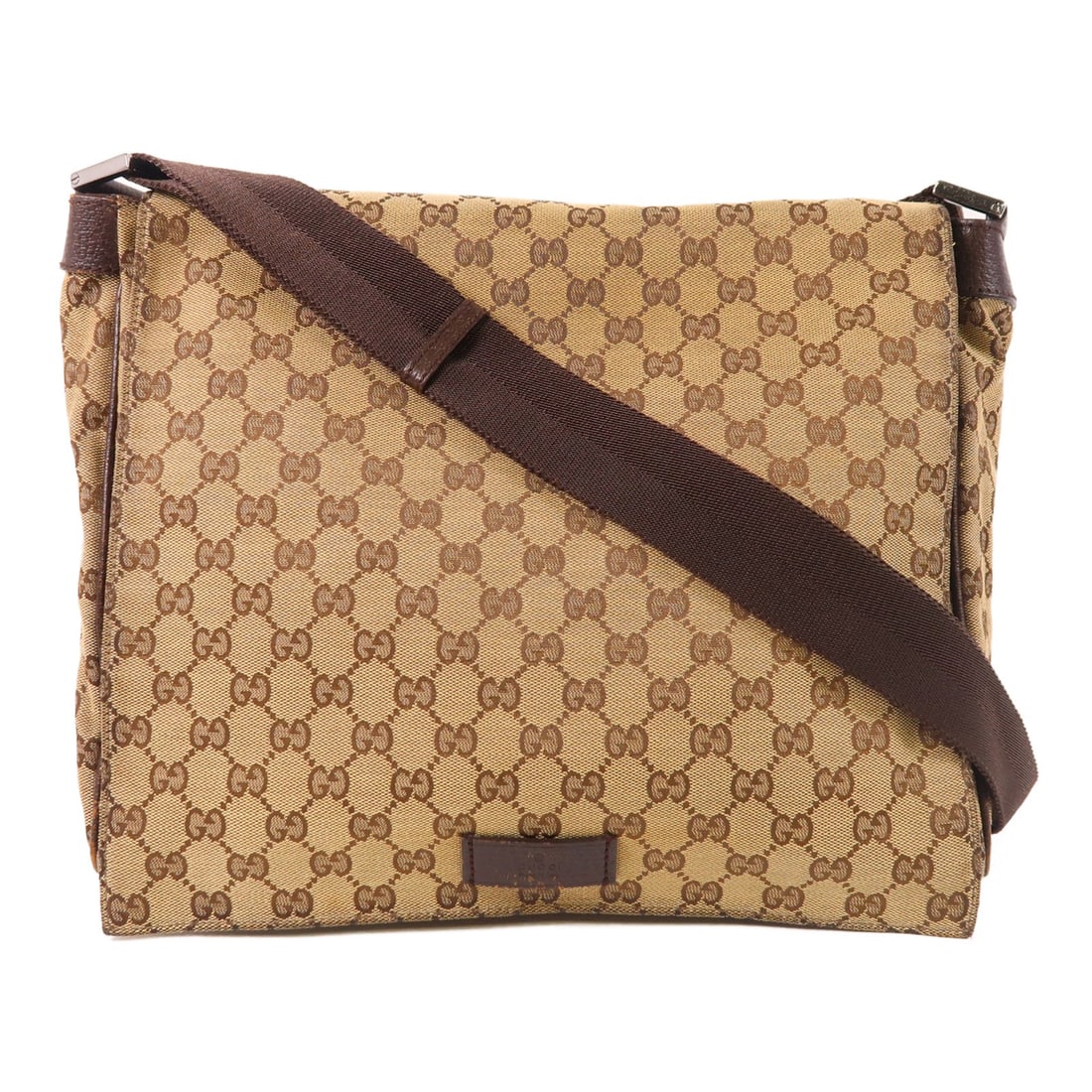 GUCCI GG Canvas Shoulder Bag Brown 145861 Italy: GUCCI GG Canvas Shoulder Bag Brown 145861 Italy The GUCCI GG SHW Shoulder Bag is a stylish accessory crafted from high-quality GG canvas in a rich brown color. This shoulder bag measures 11.4 inches i