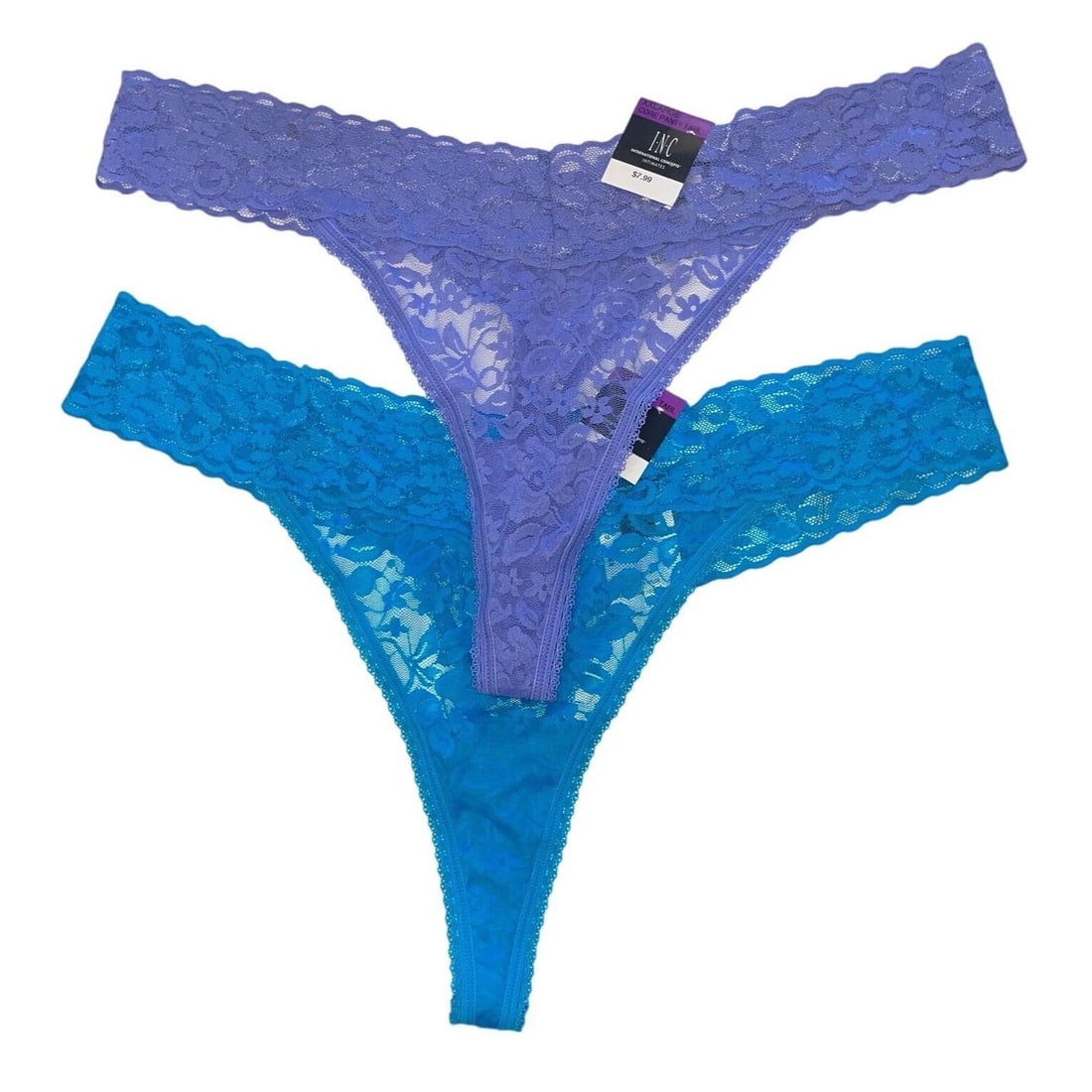 INC International Concepts 2-Pack Lace Thong Underwear XXL Multicolored: INC International Concepts 2-Pack Lace Thong Underwear XXL Multicolored Elevate your lingerie collection with this stylish 2-pack of lace thong underwear from INC International Concepts. Designed in a