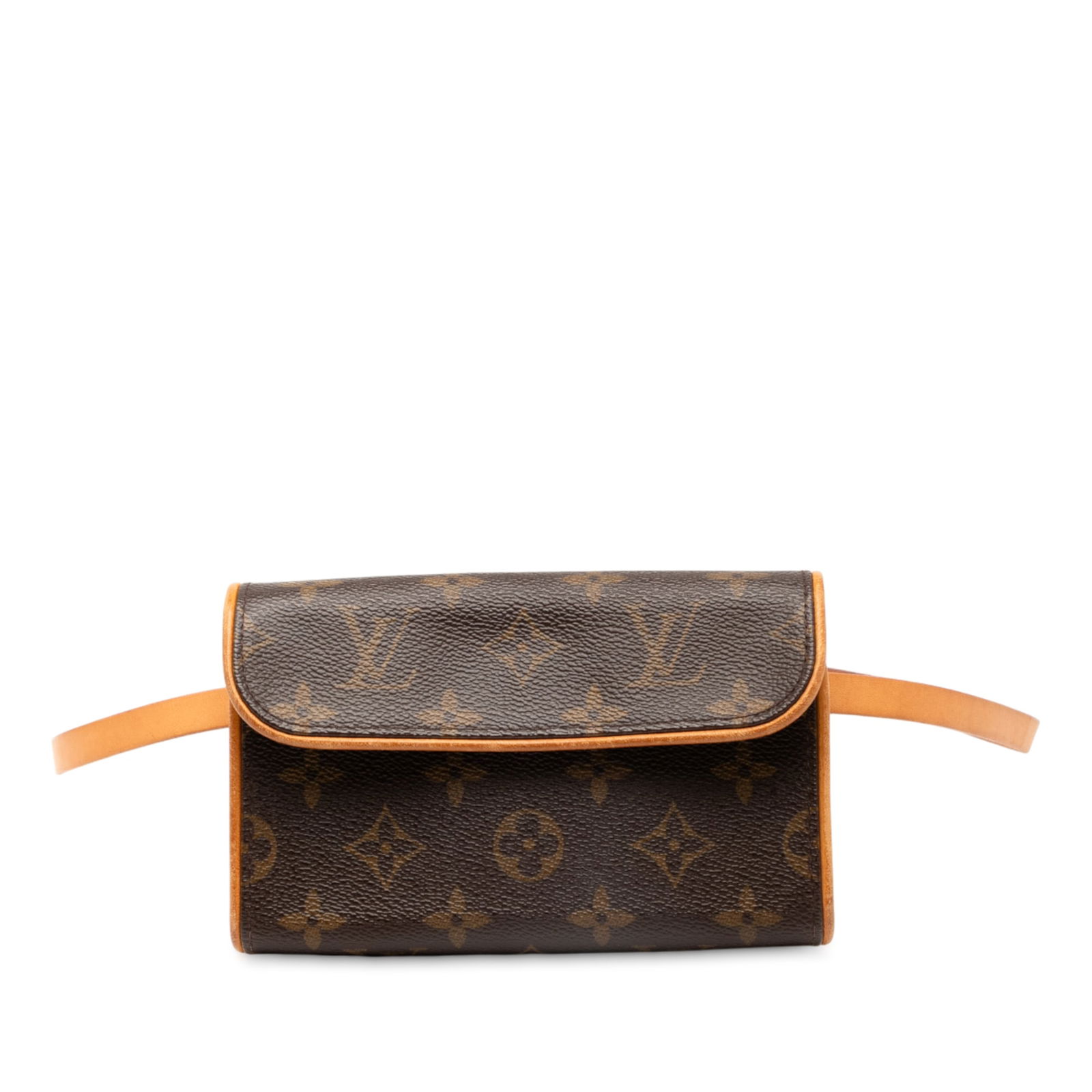 Louis Vuitton Monogram Pochette Florentine Bag Brown Fabric: Louis Vuitton Monogram Pochette Florentine Bag Brown Fabric The Louis Vuitton Monogram Pochette Florentine is a stylish bag crafted from durable monogram canvas. It features a flat vachetta leather st