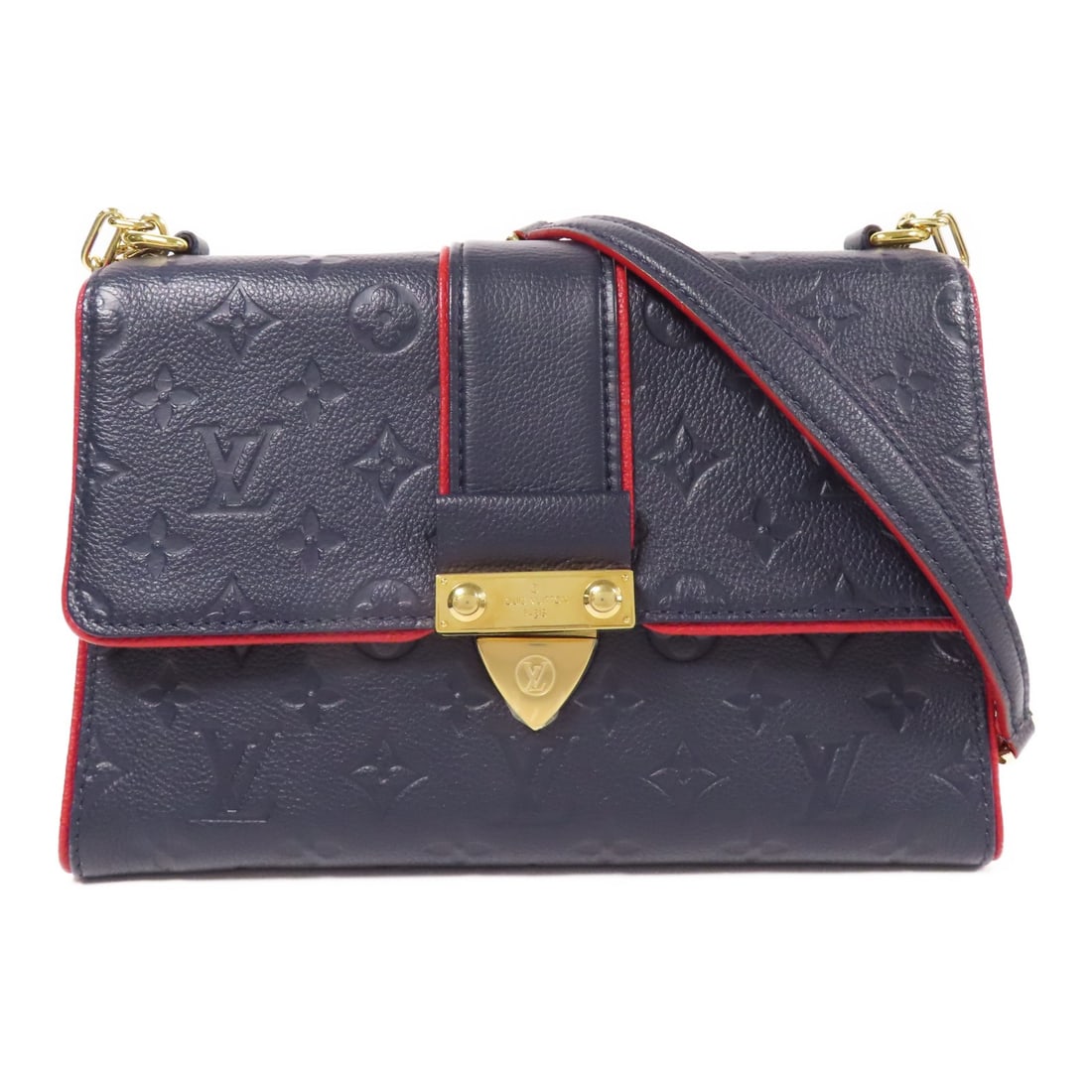 Louis Vuitton Saint Sulpice Navy Calfskin Shoulder Bag M43394 GHW: Louis Vuitton Saint Sulpice Navy Calfskin Shoulder Bag M43394 GHW This elegant Louis Vuitton Saint Sulpice Shoulder Bag (M43394) showcases a sophisticated design crafted from high-quality calfskin lea