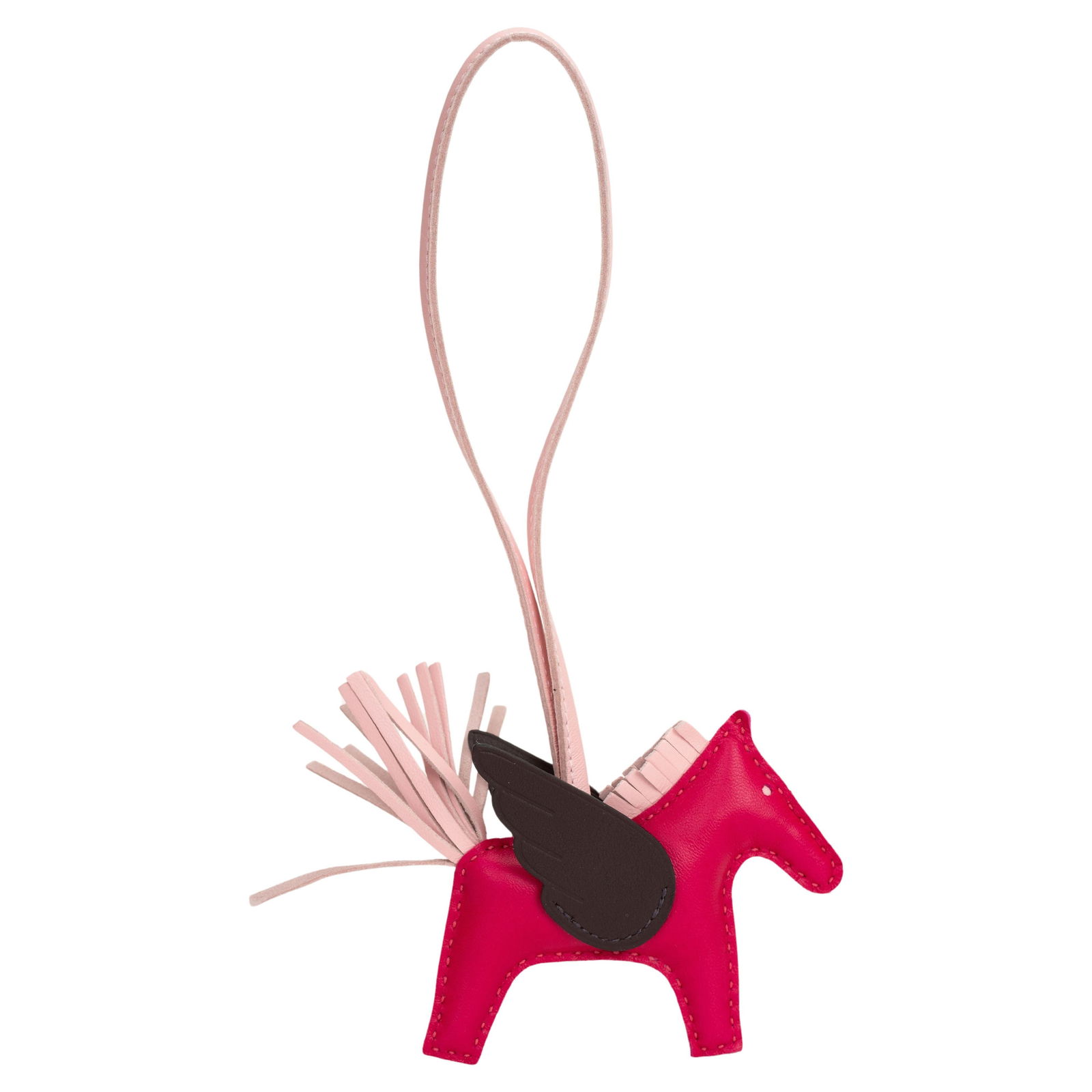 Hermes Pegase Rodeo Bag Charm PM Fuchsia Leather Accessory: Hermes Pegase Rodeo Bag Charm PM Fuchsia Leather Accessory The Hermes Pegase Rodeo Bag Charm PM is an exquisite leather accessory, ideal for enhancing your bag or as a stylish key chain. This charming