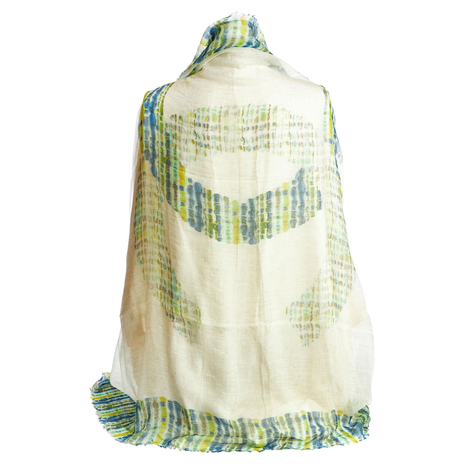 Chanel Green Cashmere Shawl with CC Logo 54x54 Inches (1 of 4)