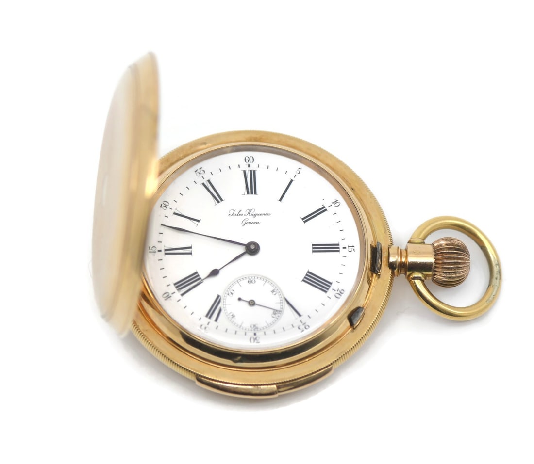 Jules Huguenin 18K Yellow Gold Minute Repeater Pocket Watch (1 of 4)