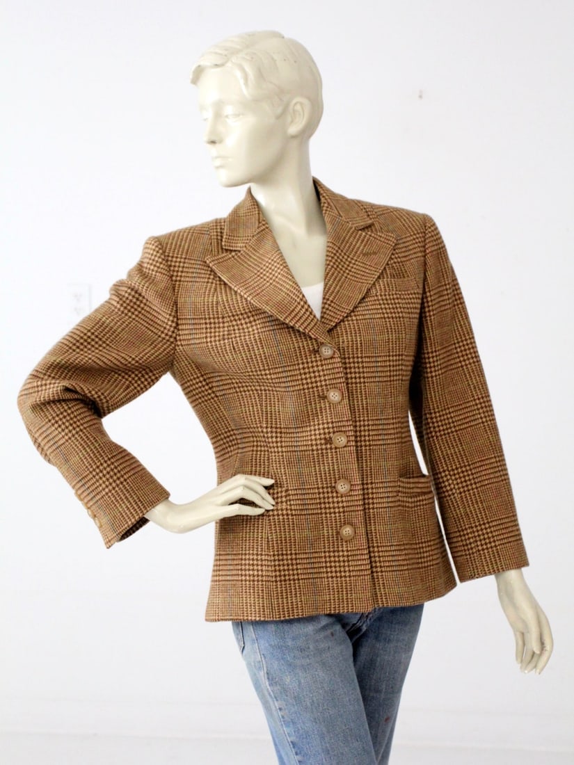 1980s Ralph Lauren Vintage Tweed Equestrian Blazer ILGWU Label (1 of 9)