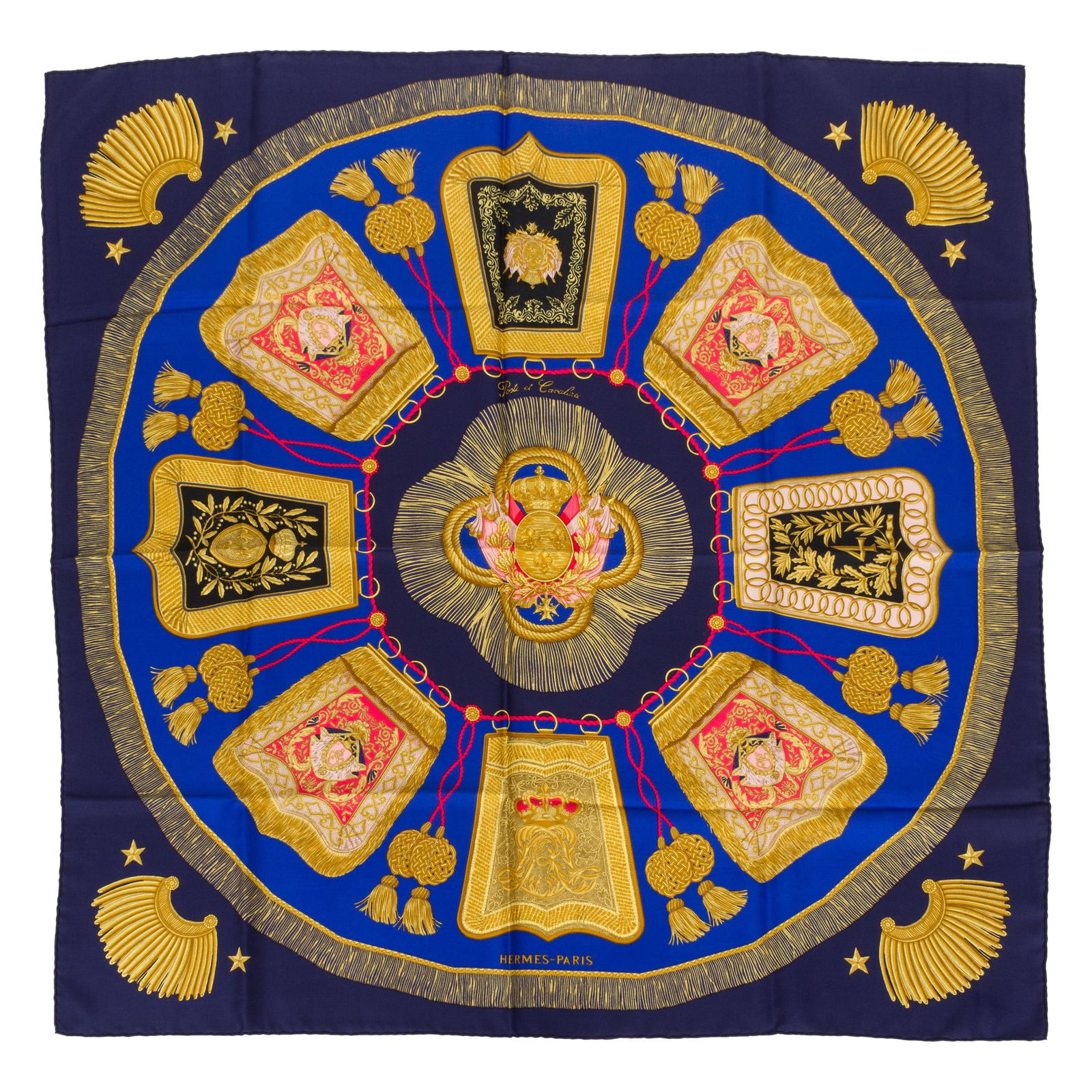 Hermes Poste et Cavalerie Blue Silk Twill Scarf 35 in France (1 of 4)