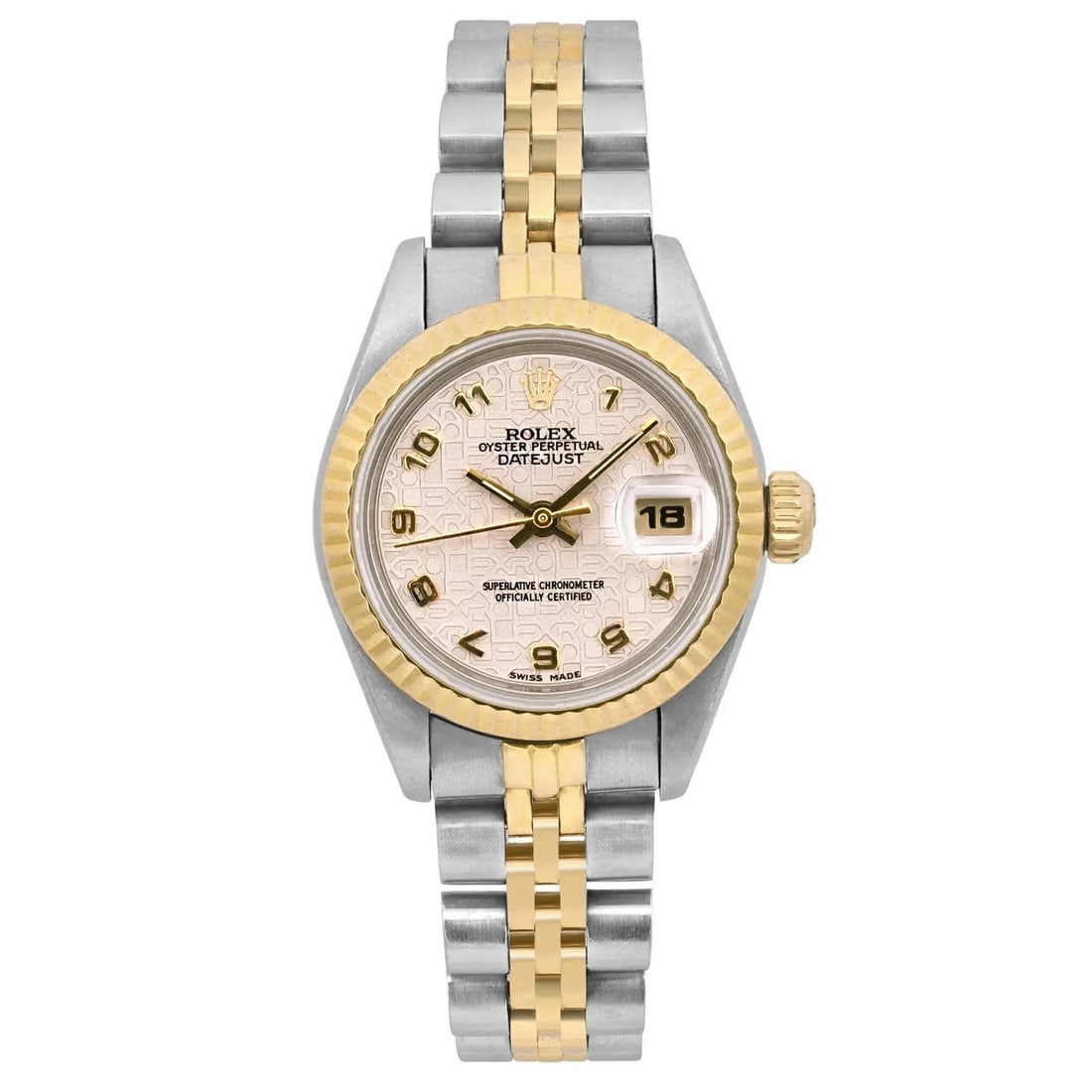 Rolex Datejust 69173 18K Yellow Gold Steel Jubilee Cream Dial Watch (1 of 6)