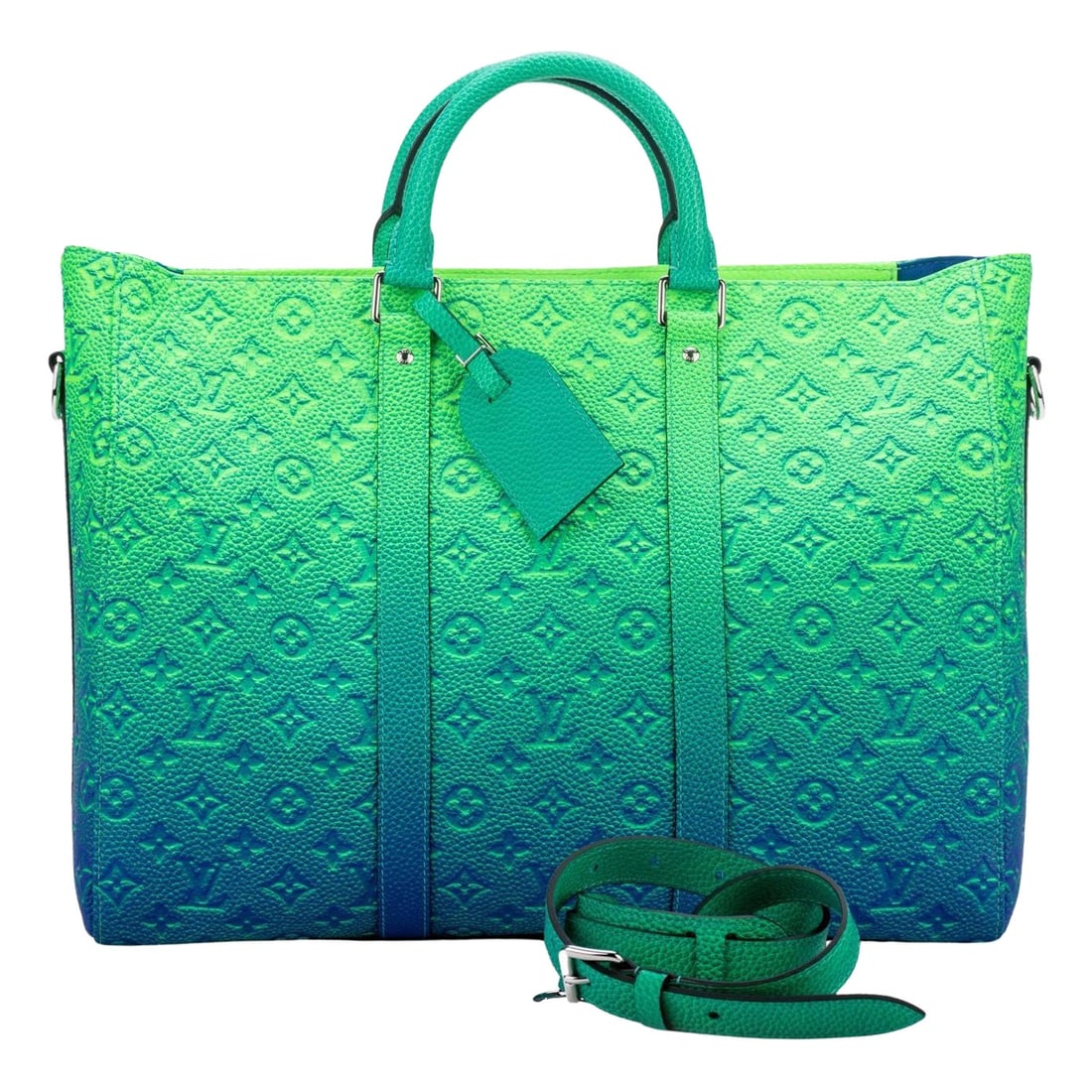 Louis Vuitton Abloh Illusion Leather Keepall New with Box: Louis Vuitton Abloh Illusion Leather Keepall New with Box Experience the vibrant fusion of style and functionality with the Louis Vuitton Abloh Illusion Leather Keepall. Designed by Virgil Abloh, this