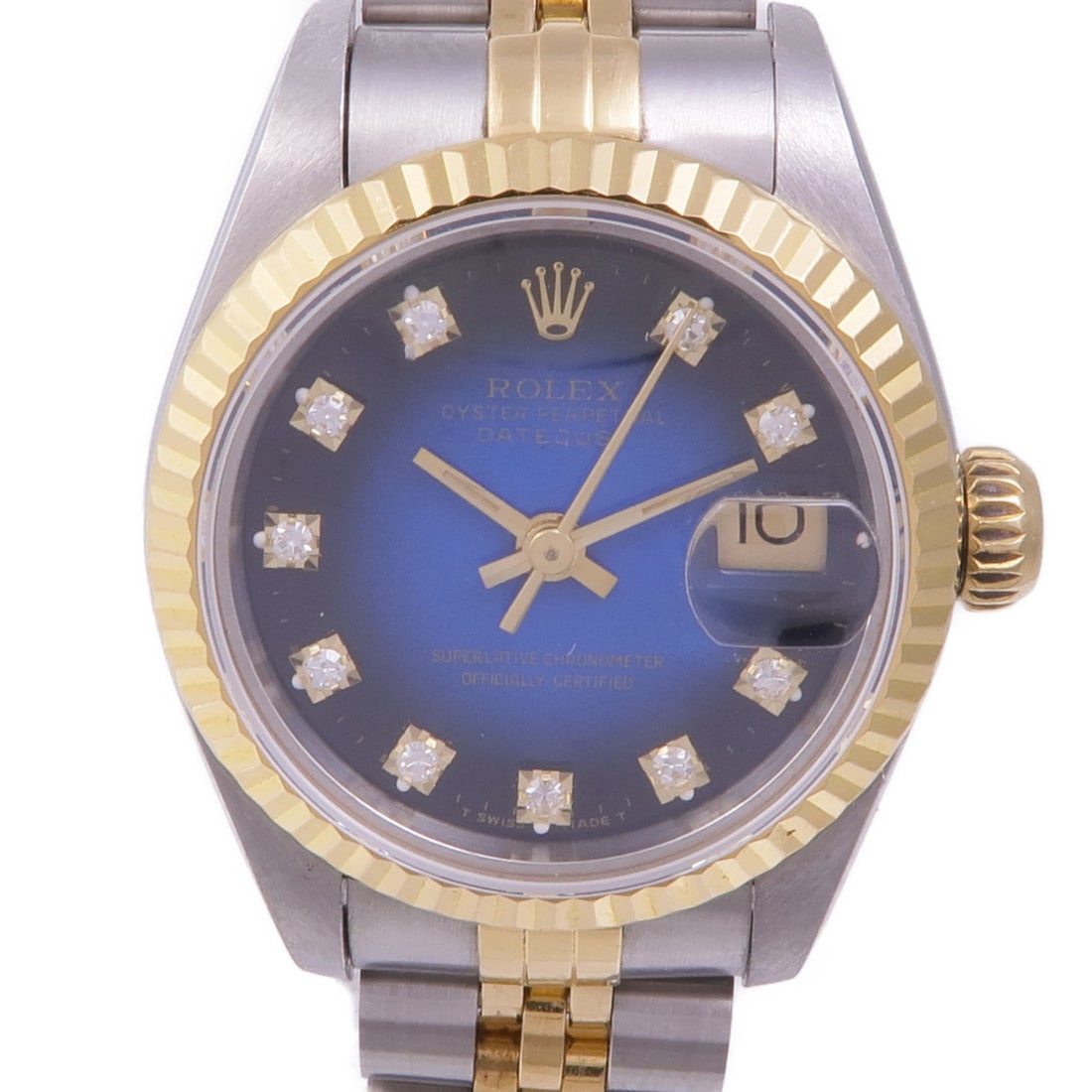 ROLEX Datejust 26mm Automatic Watch K18 Gold Blue Diamond (1 of 13)