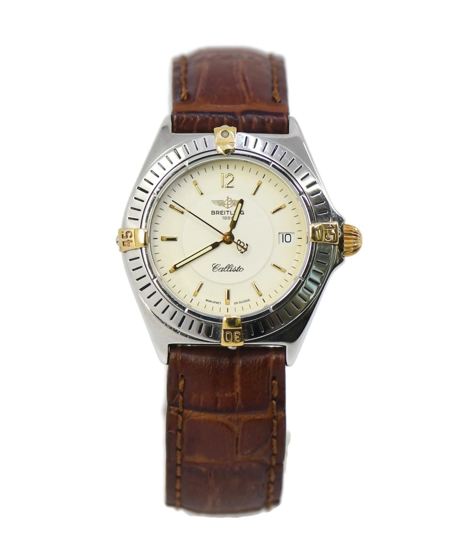 Breitling Callisto B57045 Two Tone Stainless Steel Quartz Watch: Breitling Callisto B57045 Two Tone Stainless Steel Quartz Watch This exquisite Breitling Callisto Two Tone Stainless Steel Watch combines classic elegance with modern functionality. Featuring a striki
