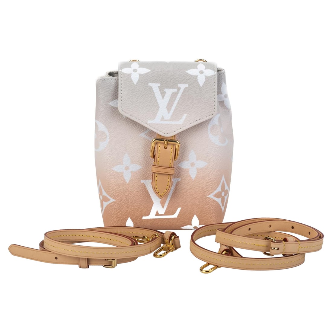 Louis Vuitton Blush Ombre Mini Backpack Fanny Pack Gold Tone Hardware: Louis Vuitton Blush Ombre Mini Backpack Fanny Pack Gold Tone Hardware Introducing the Louis Vuitton Blush Ombre Backpack Belt Bag, a versatile accessory that transitions seamlessly from a mini backpac