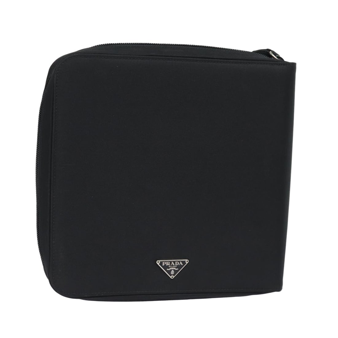 PRADA Black Nylon MiniDisc Pouch Bag Made in Italy: PRADA Black Nylon MiniDisc Pouch Bag Made in Italy This PRADA MiniDisc Case is a stylish pouch made from durable black nylon, perfect for keeping your essentials organized. Its compact size makes it a