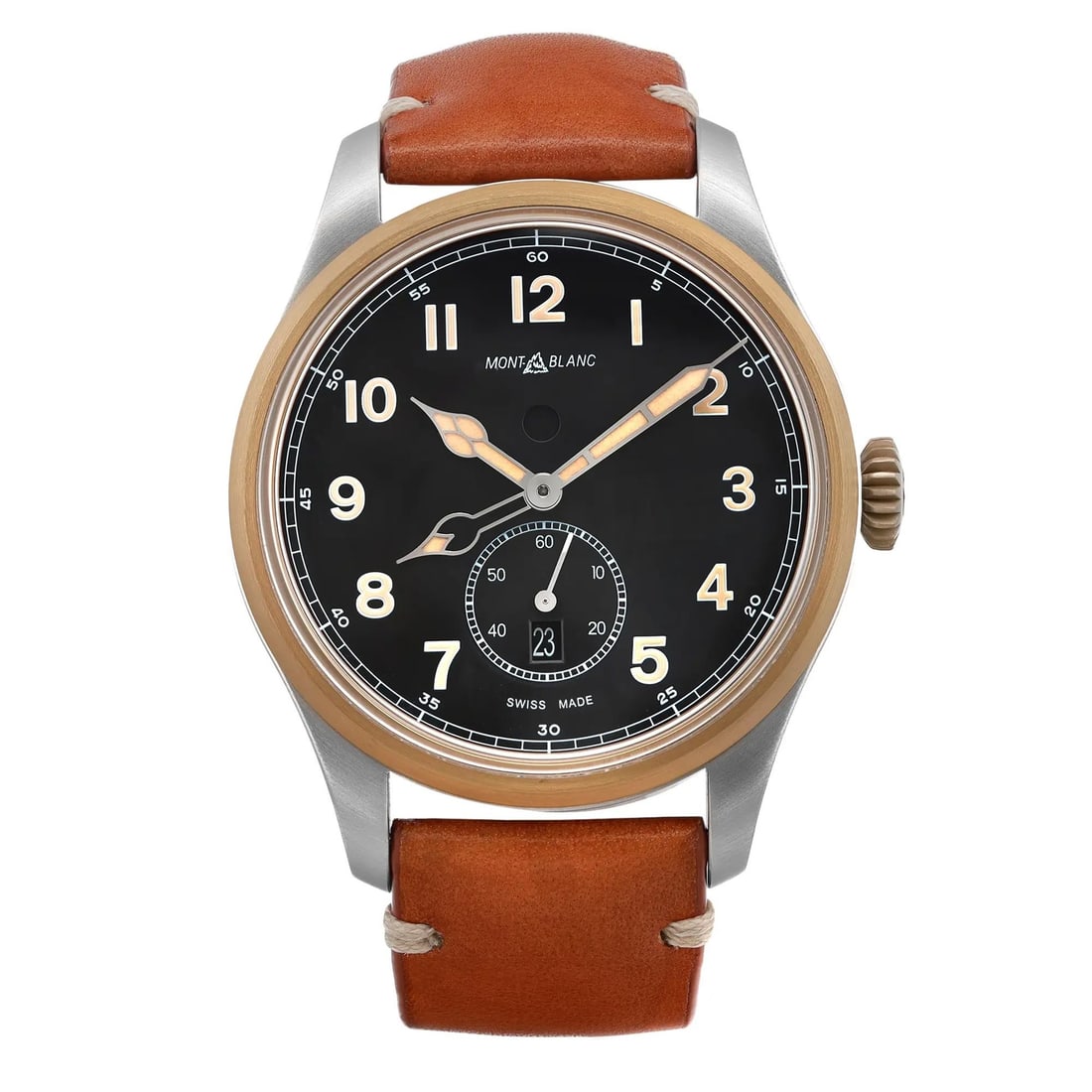 Montblanc 1858 Dual Time 44mm Automatic Watch Black Dial Bronze Bezel (1 of 6)