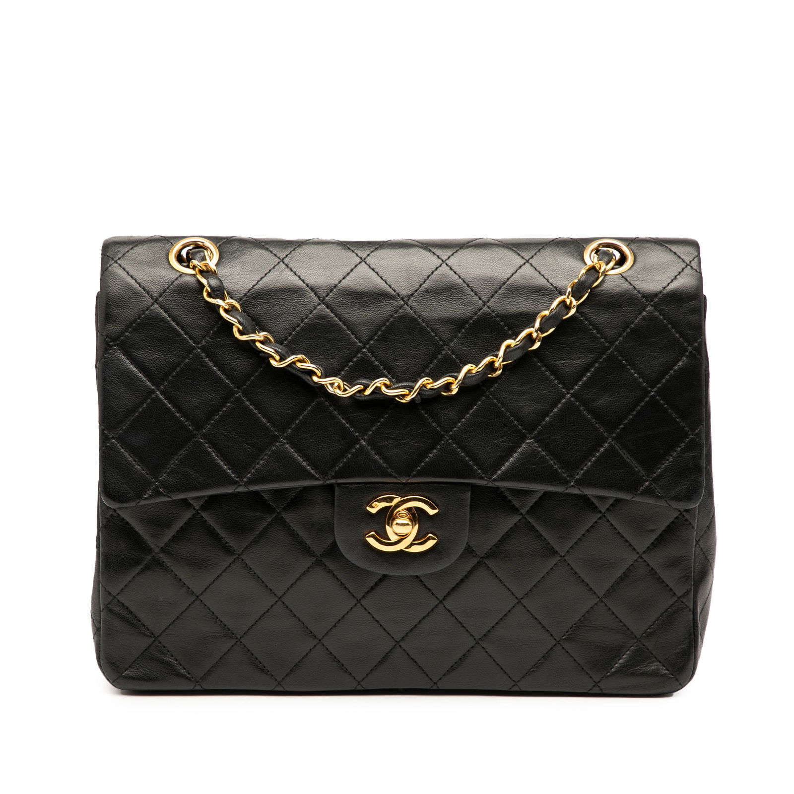 Chanel Medium Tall Classic Double Flap Black Lambskin Shoulder Bag (1 of 11)