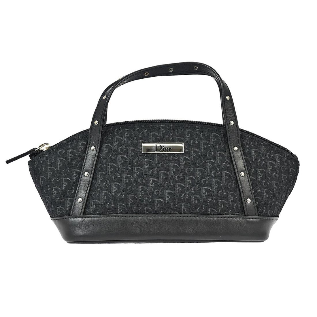 Dior Black Street Chic Trotter Handbag Canvas Leather Silver Hardware (1 of 10)
