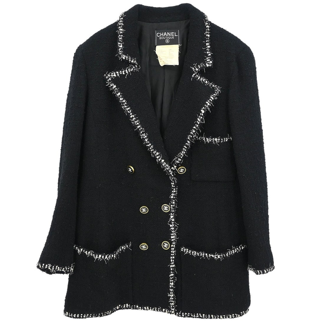 Chanel Vintage Black Wool Jacket 94A Size 42 (1 of 10)