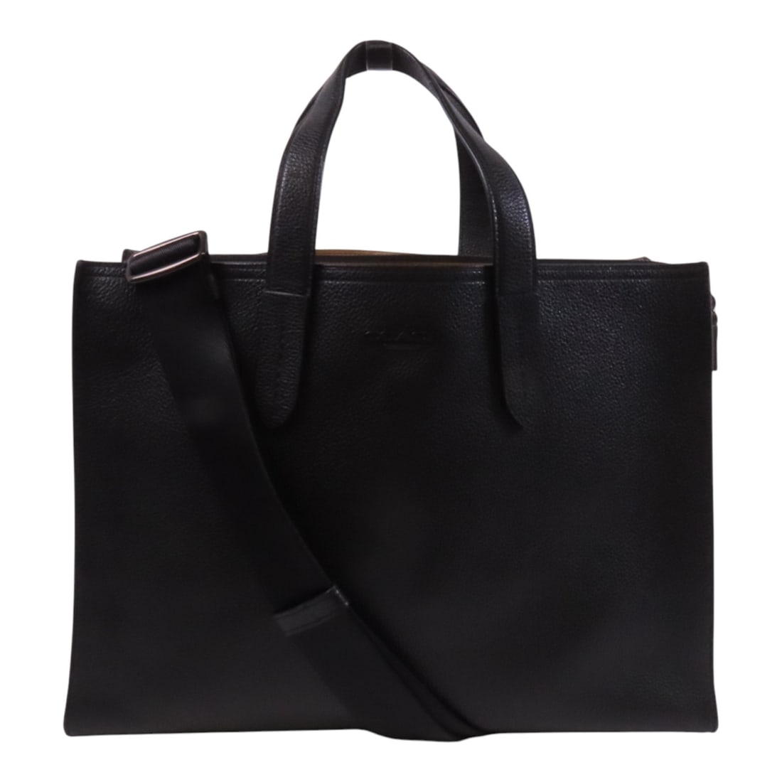 COACH Black Calfskin Leather 2way Shoulder Crossbody Bag: COACH Black Calfskin Leather 2way Shoulder Crossbody Bag This stylish COACH 2-way shoulder bag is crafted from high-quality black calfskin leather, offering both elegance and durability. With its vers